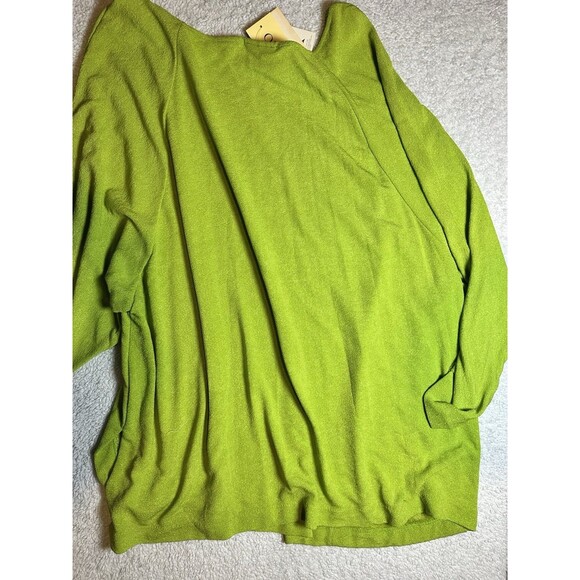 2002 Caroline Top Womens Plus One Size Green Pullover Very Stretchy Long Sleeve - Picture 2 of 9
